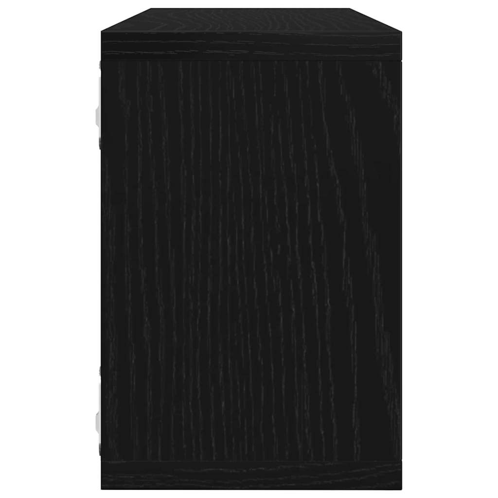 Police na zidu s policom Zidne 6 pcs Crni hrast 60 x 15 x 23 cm