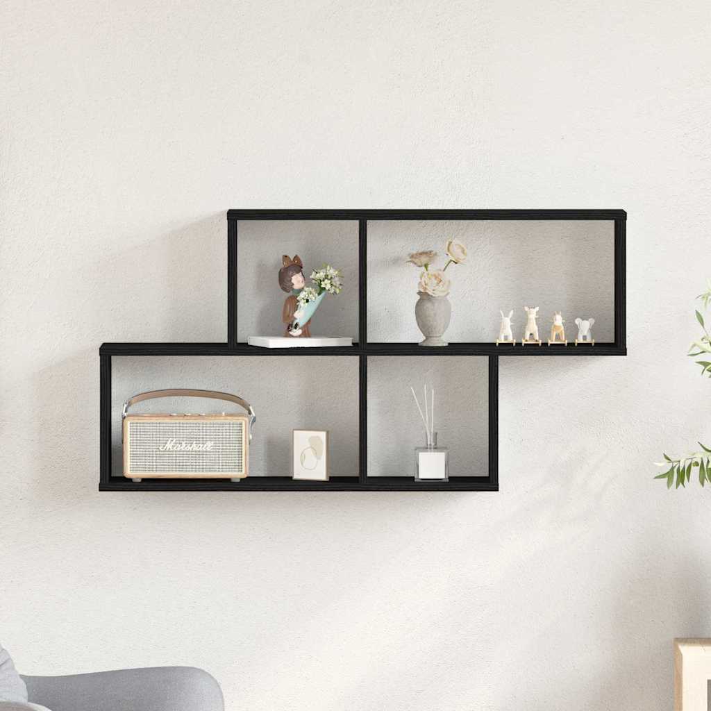 Polica na zidu Crni hrast 76 x 15 x 53 cm Konstruirano drvo