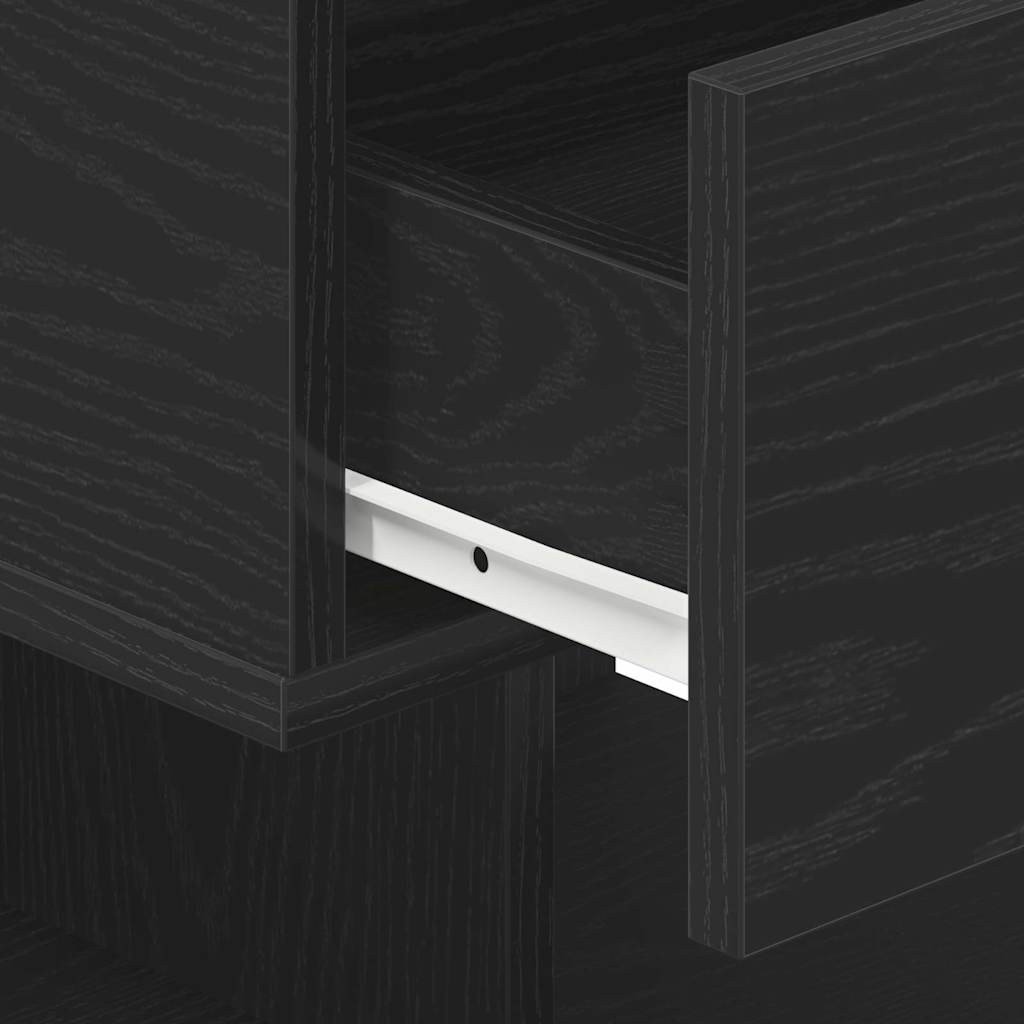 Noćni ormar 2 pcs Crni hrast 40 x 35 x 65 cm Konstruirano drvo