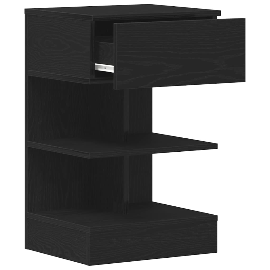 Noćni ormar 2 pcs Crni hrast 40 x 35 x 65 cm Konstruirano drvo