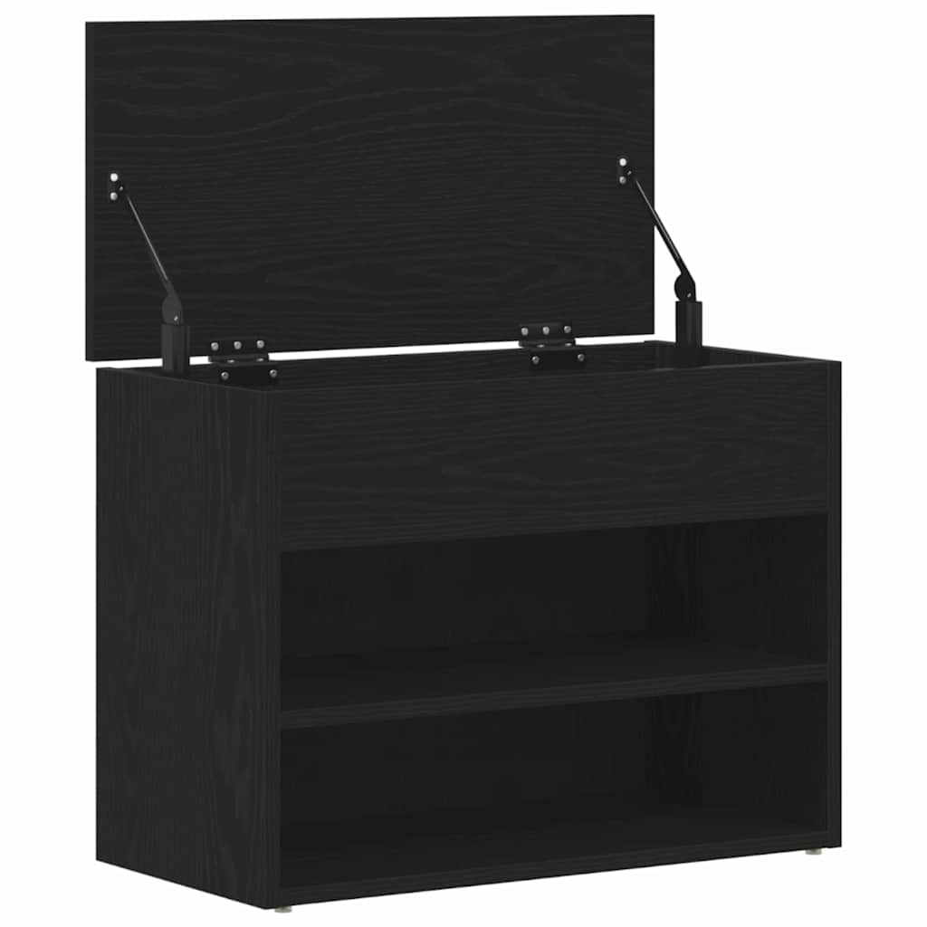 Klupa za cipele Crni hrast 60 x 30 x 45 cm Konstruirano drvo