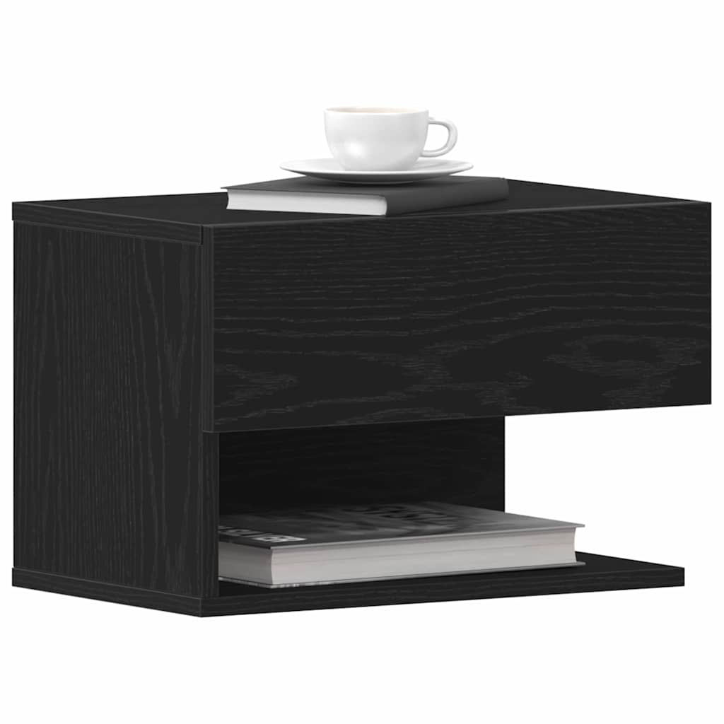 Noćni ormar 2 pcs Crni hrast 46 x 30 x 30 cm Konstruirano drvo