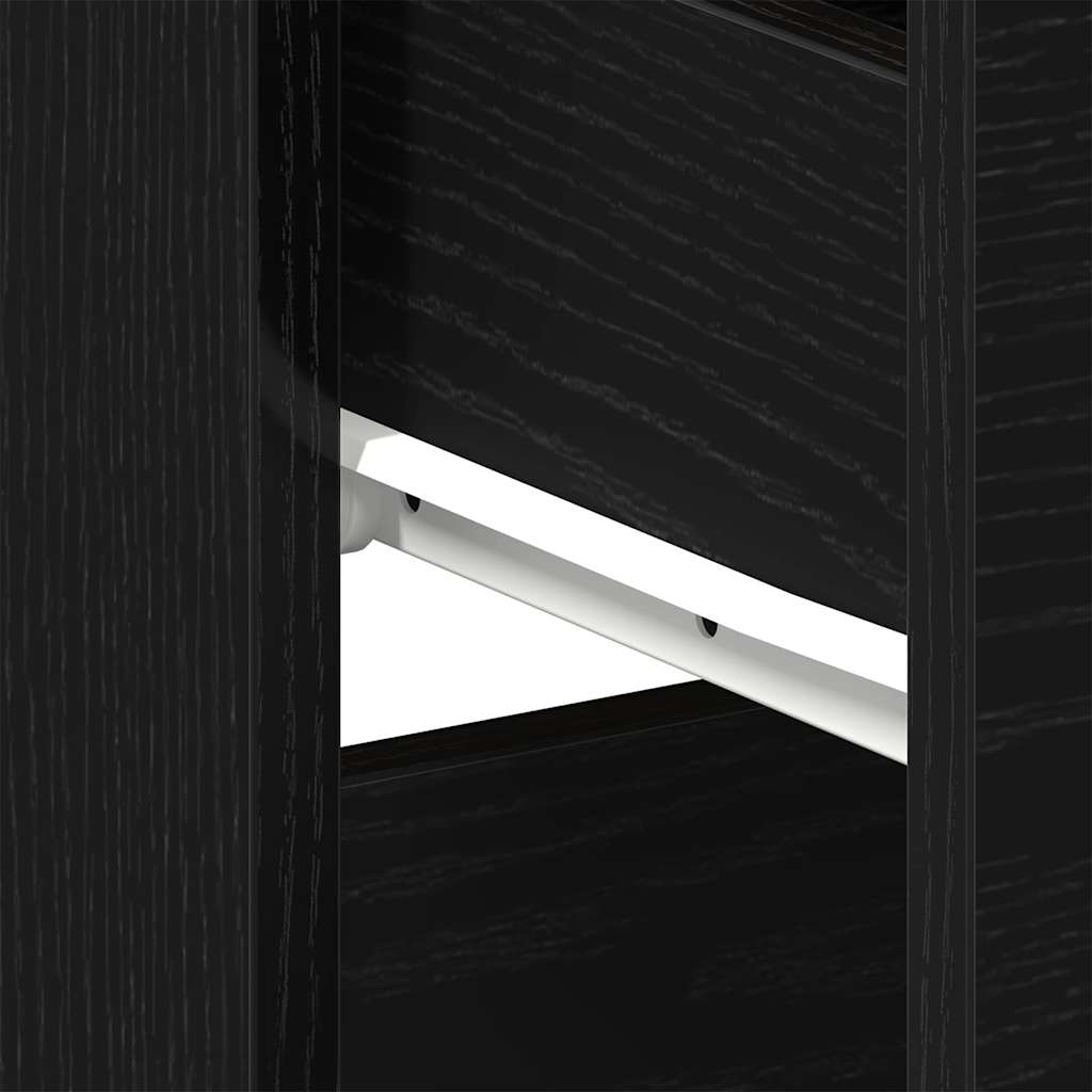 Noćni ormar 2 pcs Crni hrast 40 x 35 x 65 cm Konstruirano drvo