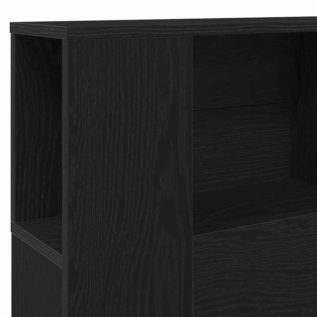 Glava kreveta s ormarićem Crni hrast 120 x 18.5 x 102.5 cm