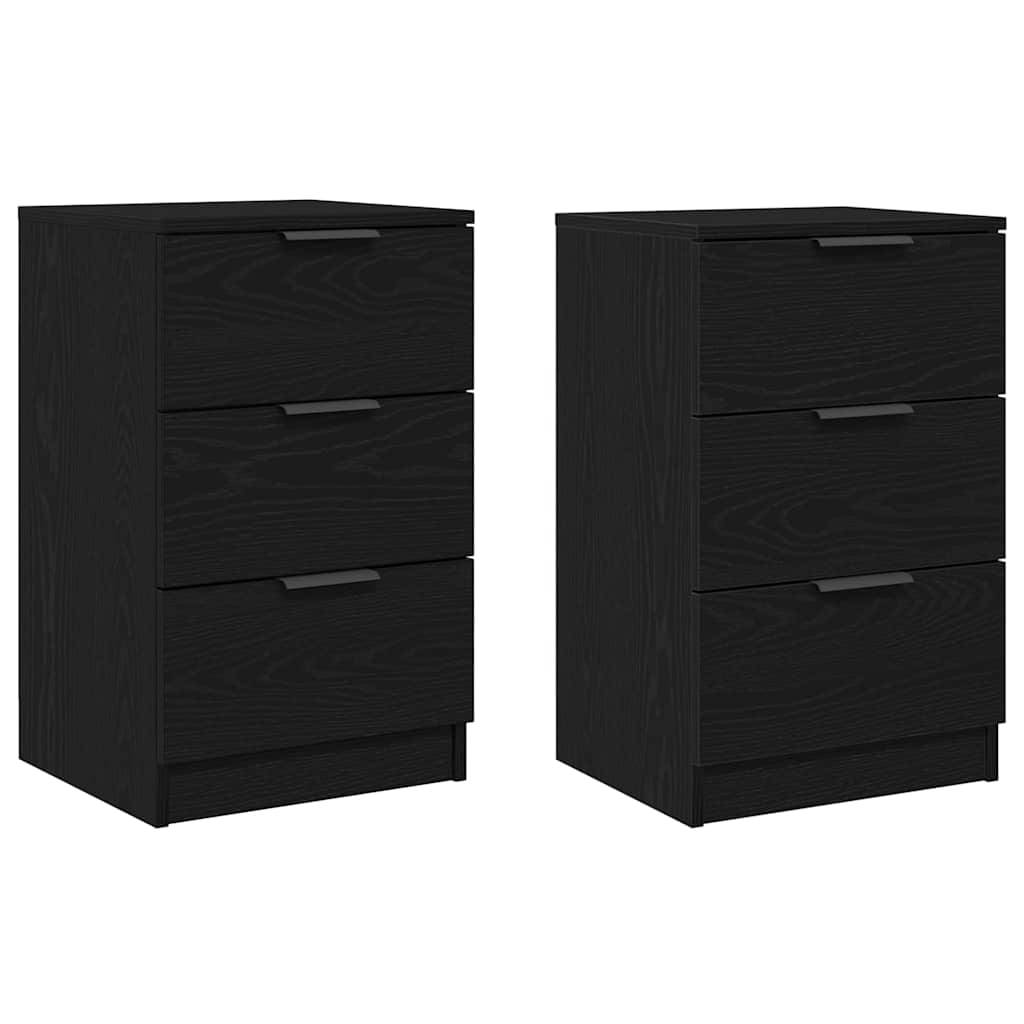 Noćni ormar 2 pcs Crni hrast 40 x 65 x 65 cm Konstruirano drvo