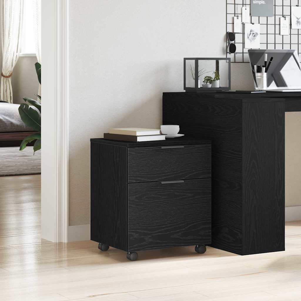 Kabinet za datoteke s ladicama Crni hrast 45 x 38 x 54 cm