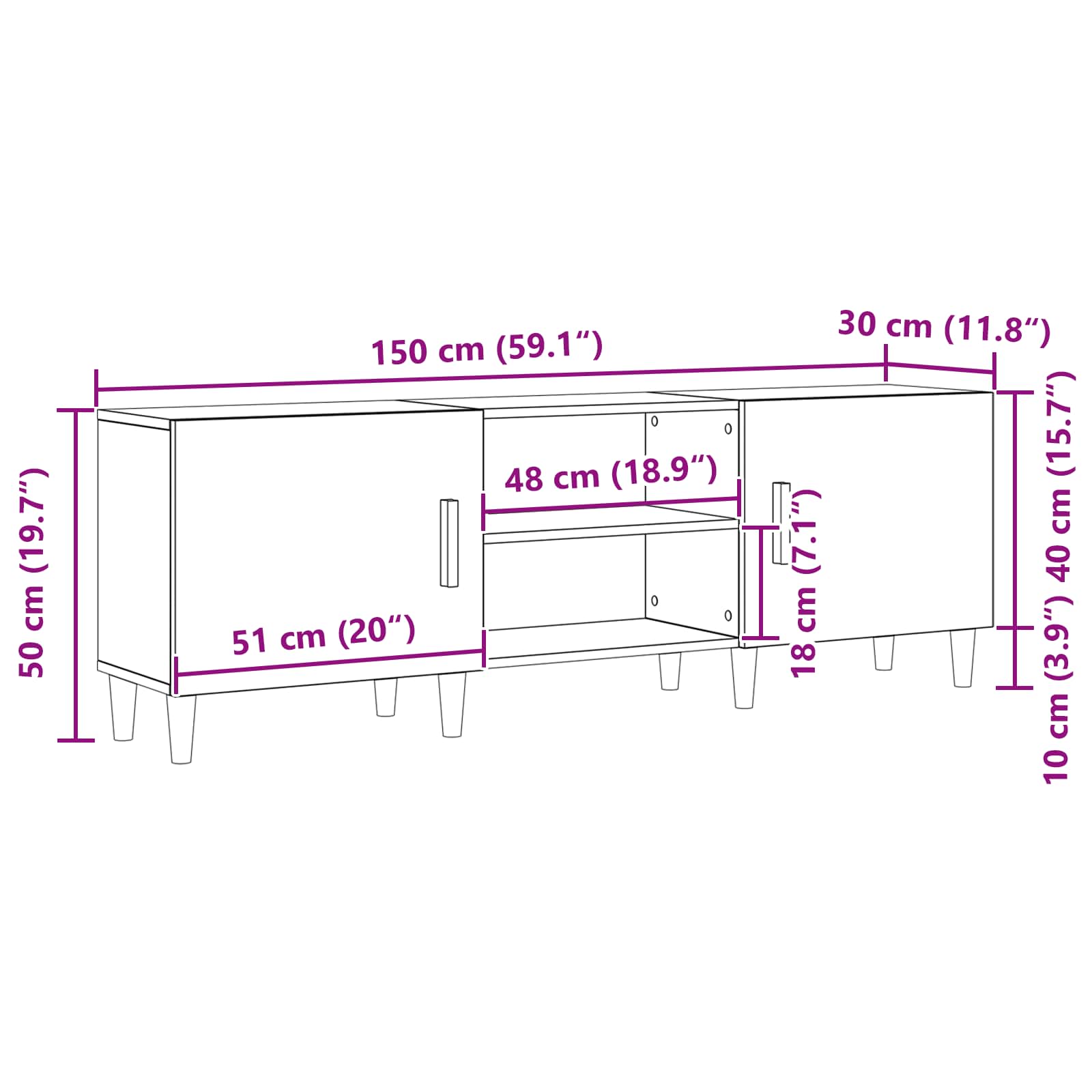 TV ormar Staro drvo 150 x 30 x 50 cm Konstruirano drvo