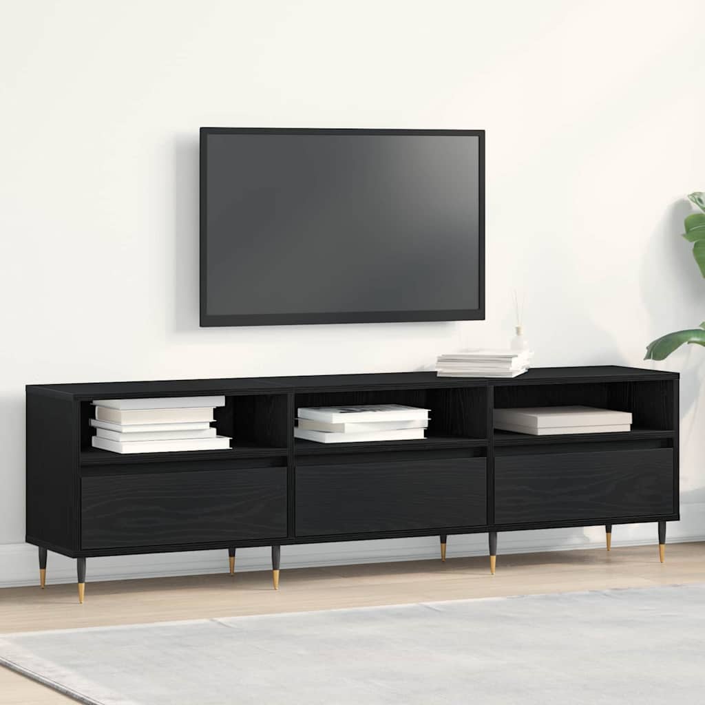 TV ormar Crni hrast 150 x 30 x 44,5 cm Konstruirano drvo