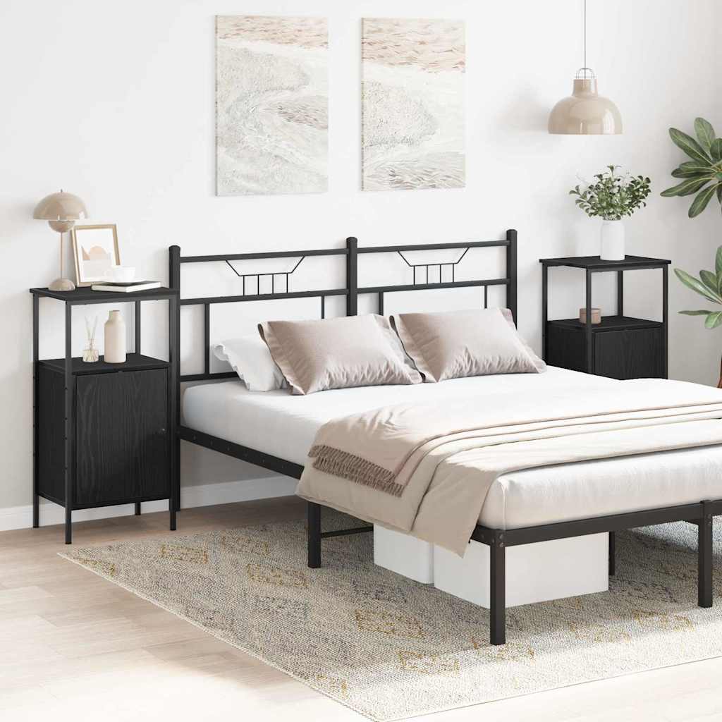Noćni ormar 2 pcs Crni hrast 41 x 31 x 80 cm Konstruirano drvo