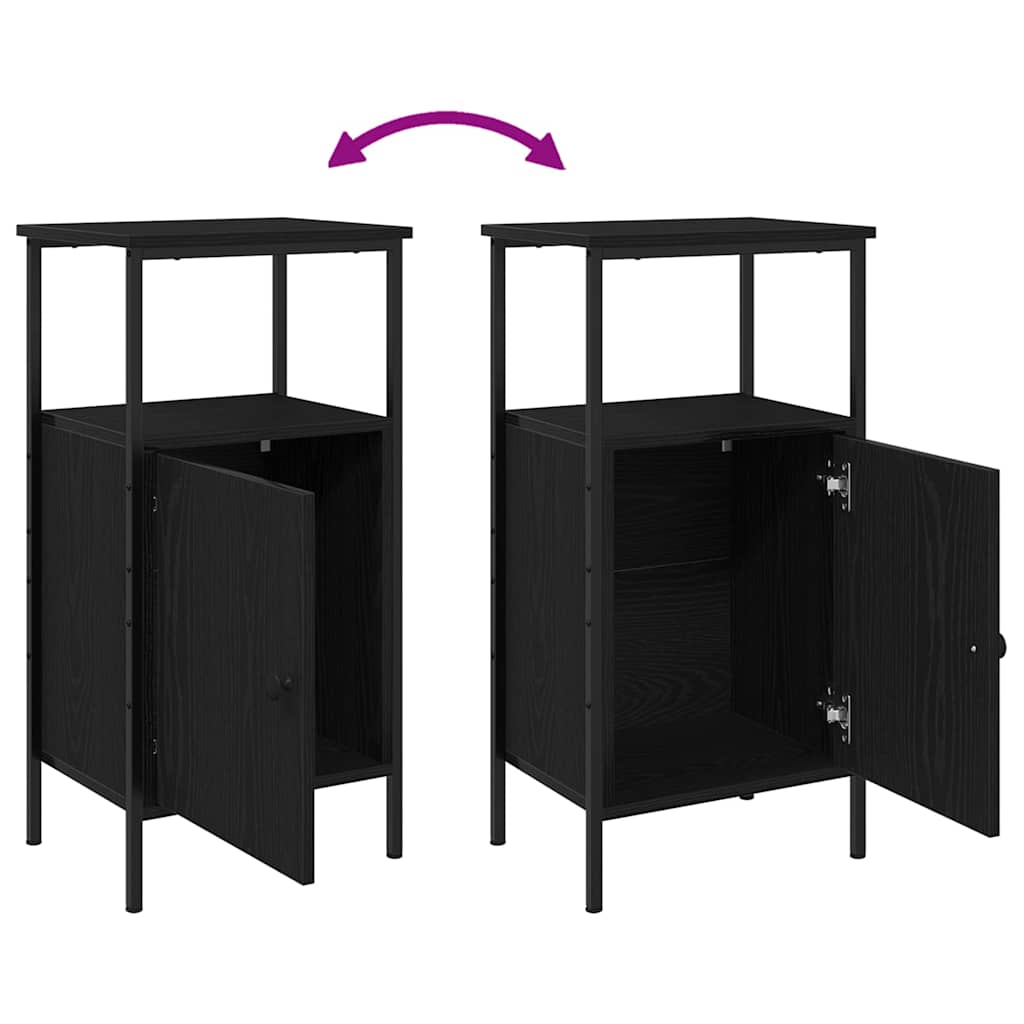 Noćni ormar 2 pcs Crni hrast 41 x 31 x 80 cm Konstruirano drvo