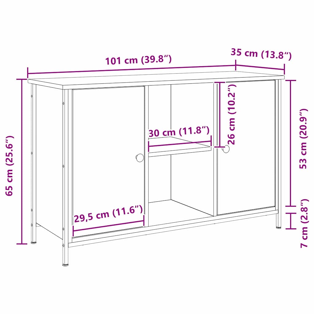 Set TV komoda Staro drvo 101 x 35 x 65 cm Konstruirano drvo