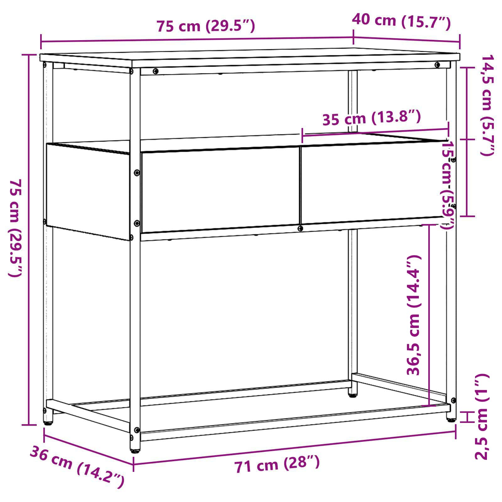 Konzolna stolica Staro drvo 75 x 40 x 75 cm Konstruirano drvo