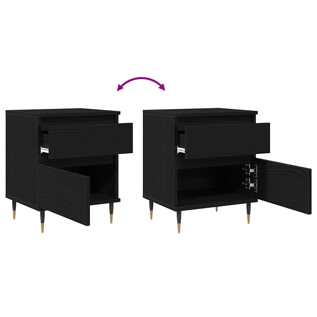 Noćni ormar Crni hrast 40 x 35 x 50 cm Konstruirano drvo