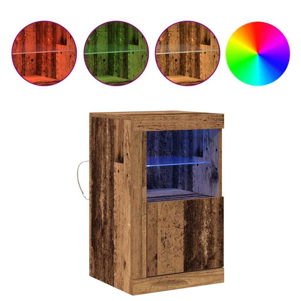 LED komoda 2 pcs Staro drvo 41 x 37 x 67 cm Konstruirano drvo