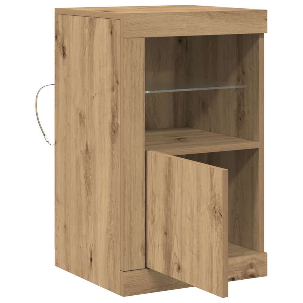 LED komoda Umjetnički hrast 41 x 37 x 67 cm Konstruirano drvo