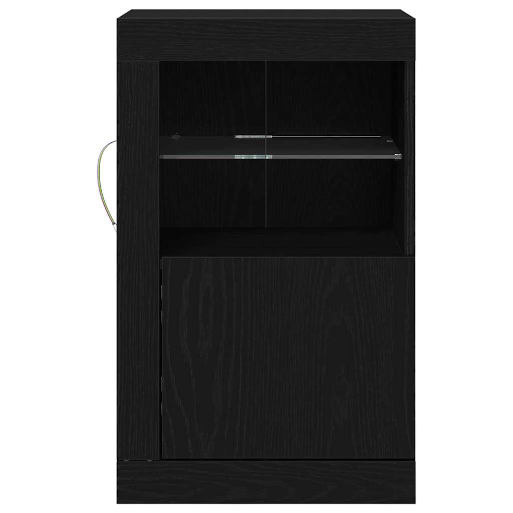 LED komoda 2 pcs Crni hrast 41 x 37 x 67 cm Konstruirano drvo