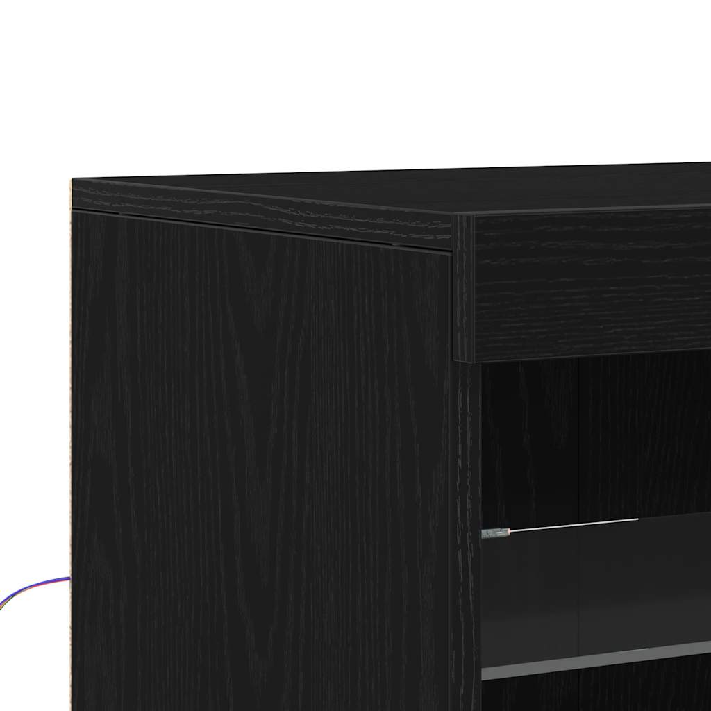 LED komoda Crna 60,5 x 37 x 67 cm Konstruirano drvo