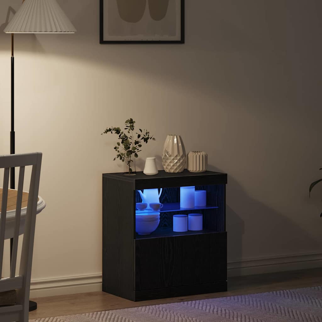 LED komoda Crna 60,5 x 37 x 67 cm Konstruirano drvo