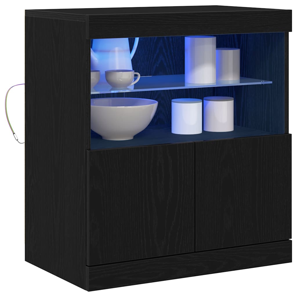 LED komoda Crna 60,5 x 37 x 67 cm Konstruirano drvo