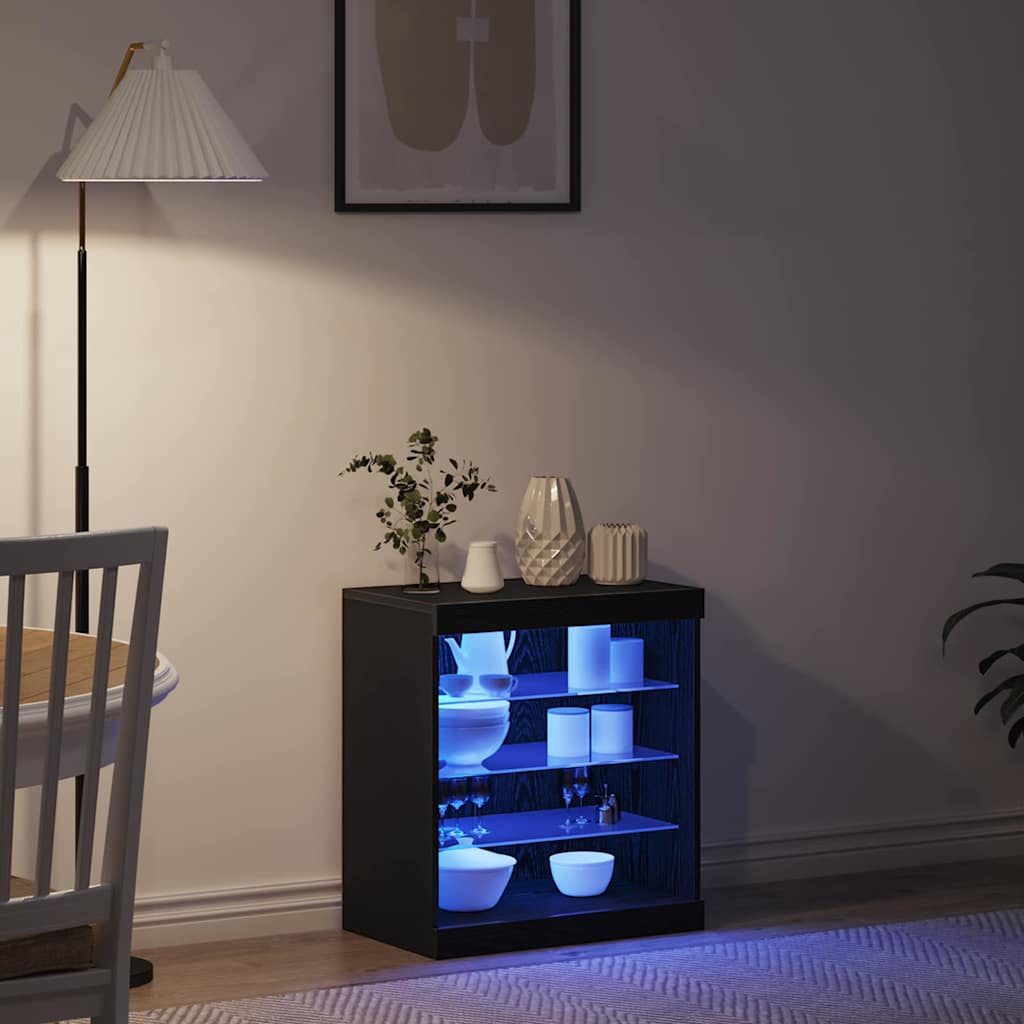 LED komoda Crni hrast 60,5 x 37 x 67 cm Konstruirano drvo