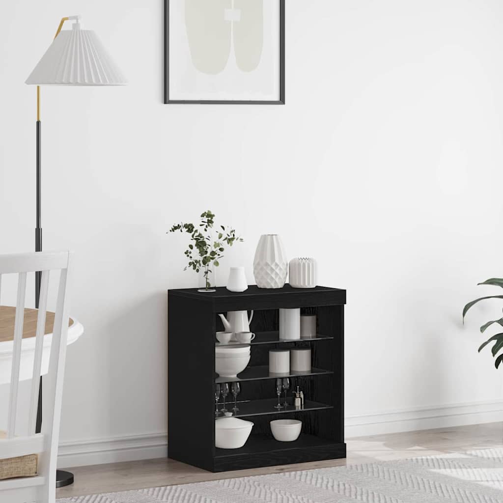 LED komoda Crni hrast 60,5 x 37 x 67 cm Konstruirano drvo