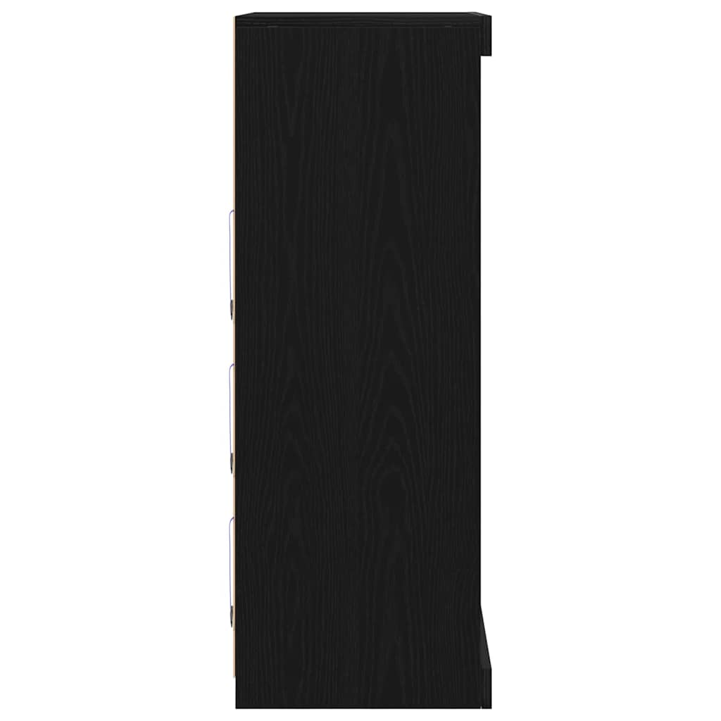 LED komoda Crni hrast 60,5 x 37 x 100 cm Konstruirano drvo