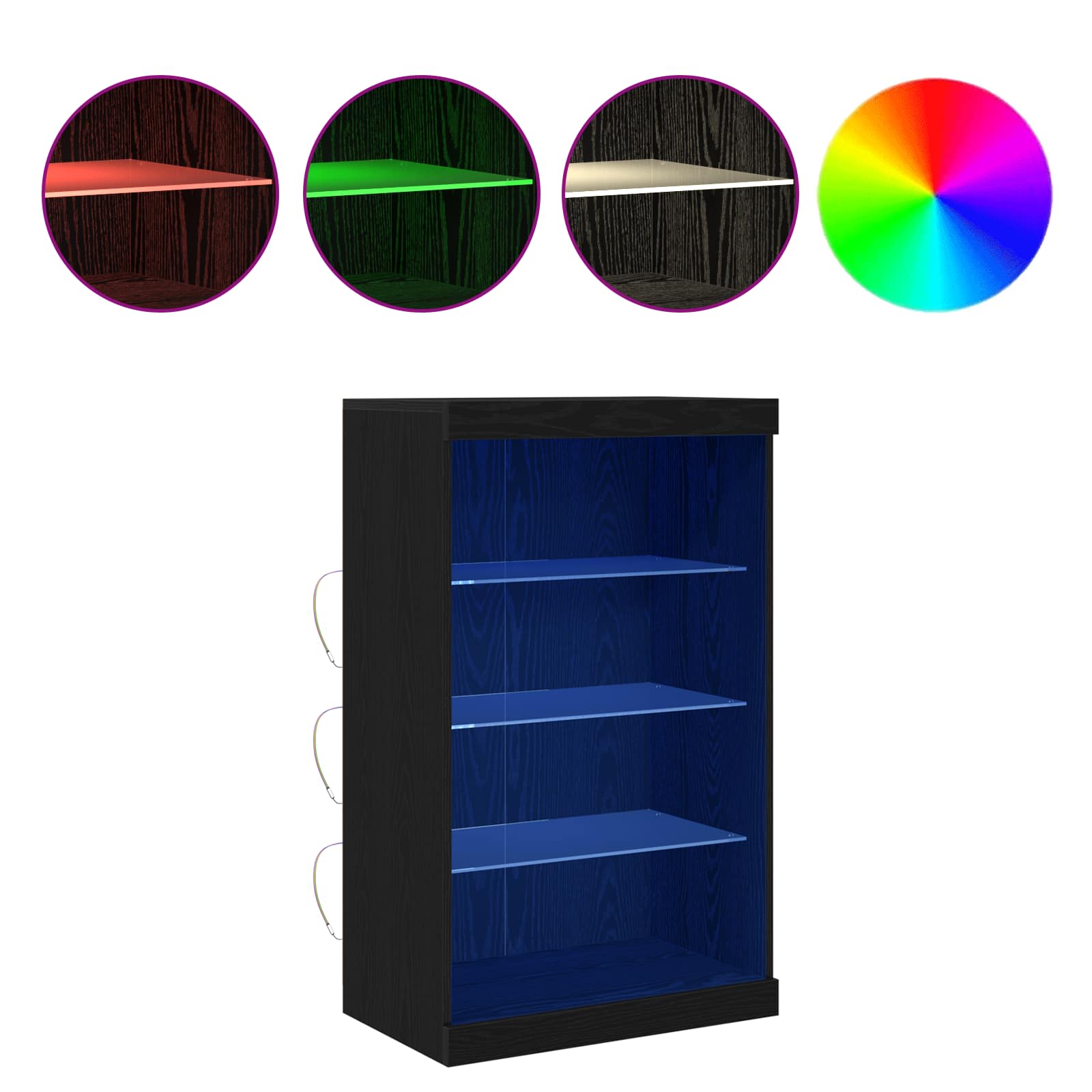 LED komoda Crni hrast 60,5 x 37 x 100 cm Konstruirano drvo
