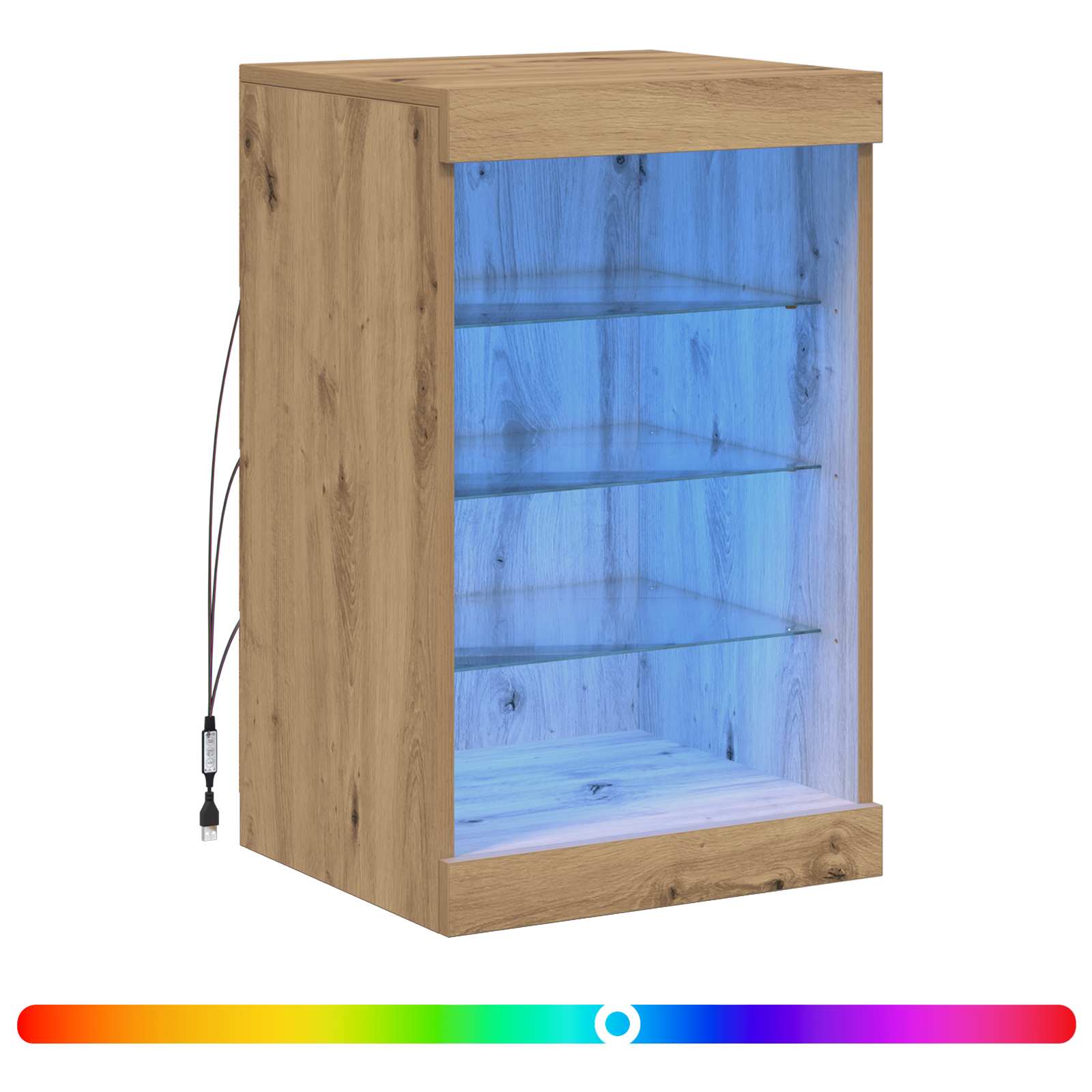 LED komoda Umjetnički hrast 41 x 37 x 67 cm Konstruirano drvo