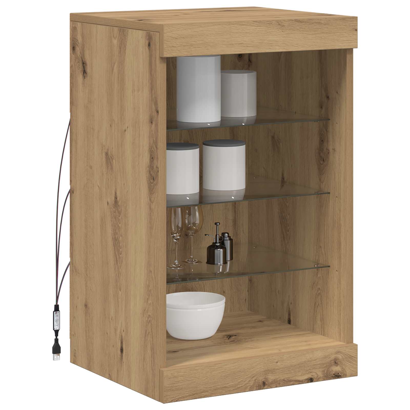 LED komoda Umjetnički hrast 41 x 37 x 67 cm Konstruirano drvo