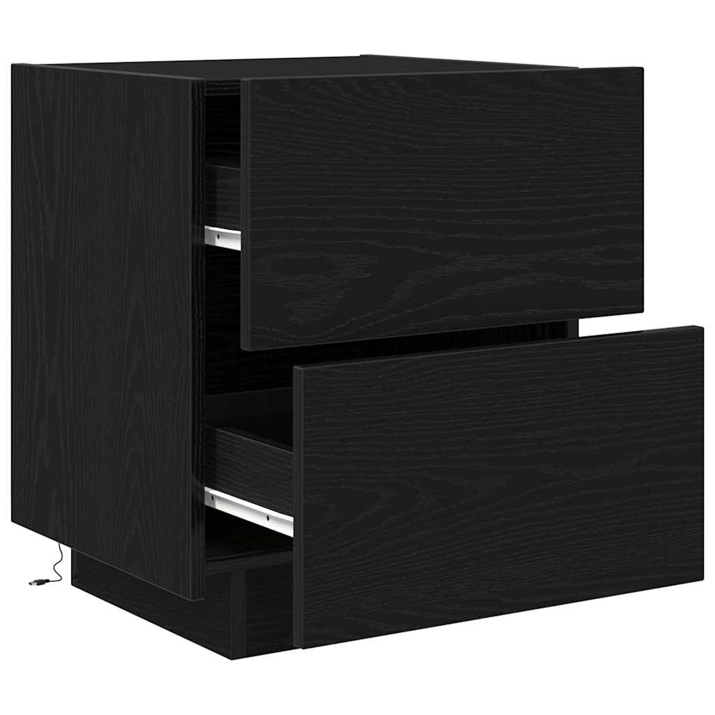 Noćni ormar 2 pcs Crni hrast 45 x 40 x 55 cm Konstruirano drvo