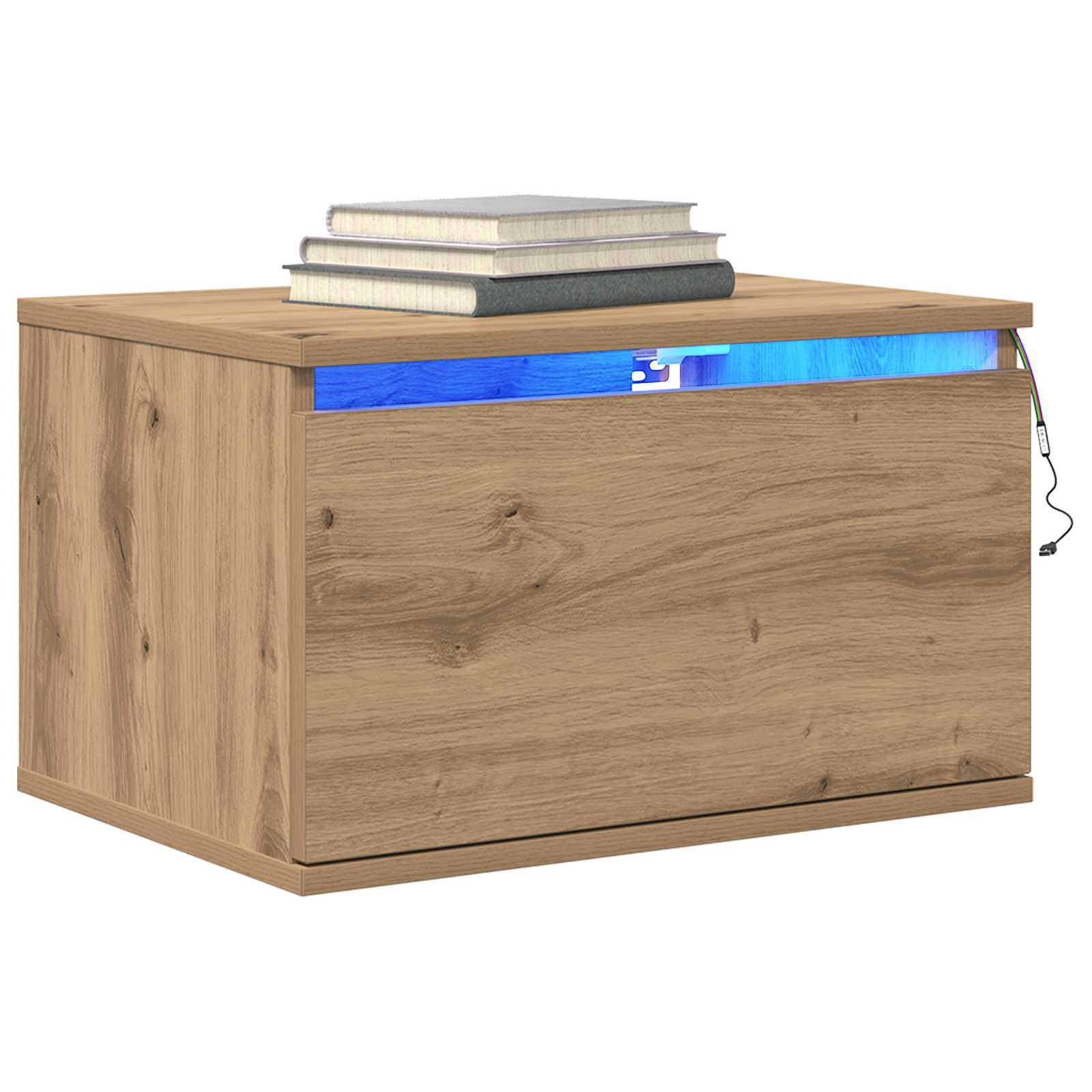 Wall-mounted noćni ormarić s ladicama 2 pcs Umjetnički hrast