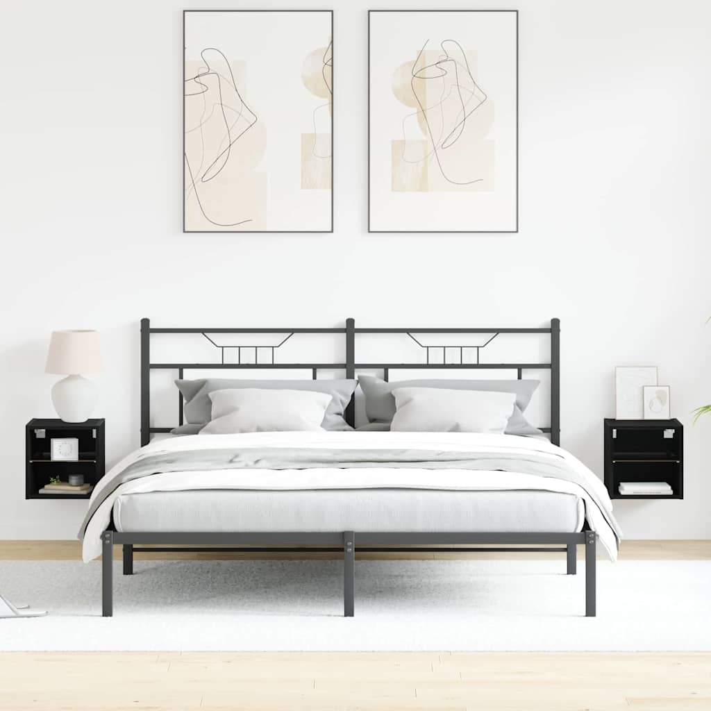 LED zidni noćni ormarić Zidne 2 pcs Crna 30 x 28,5 x 30 cm