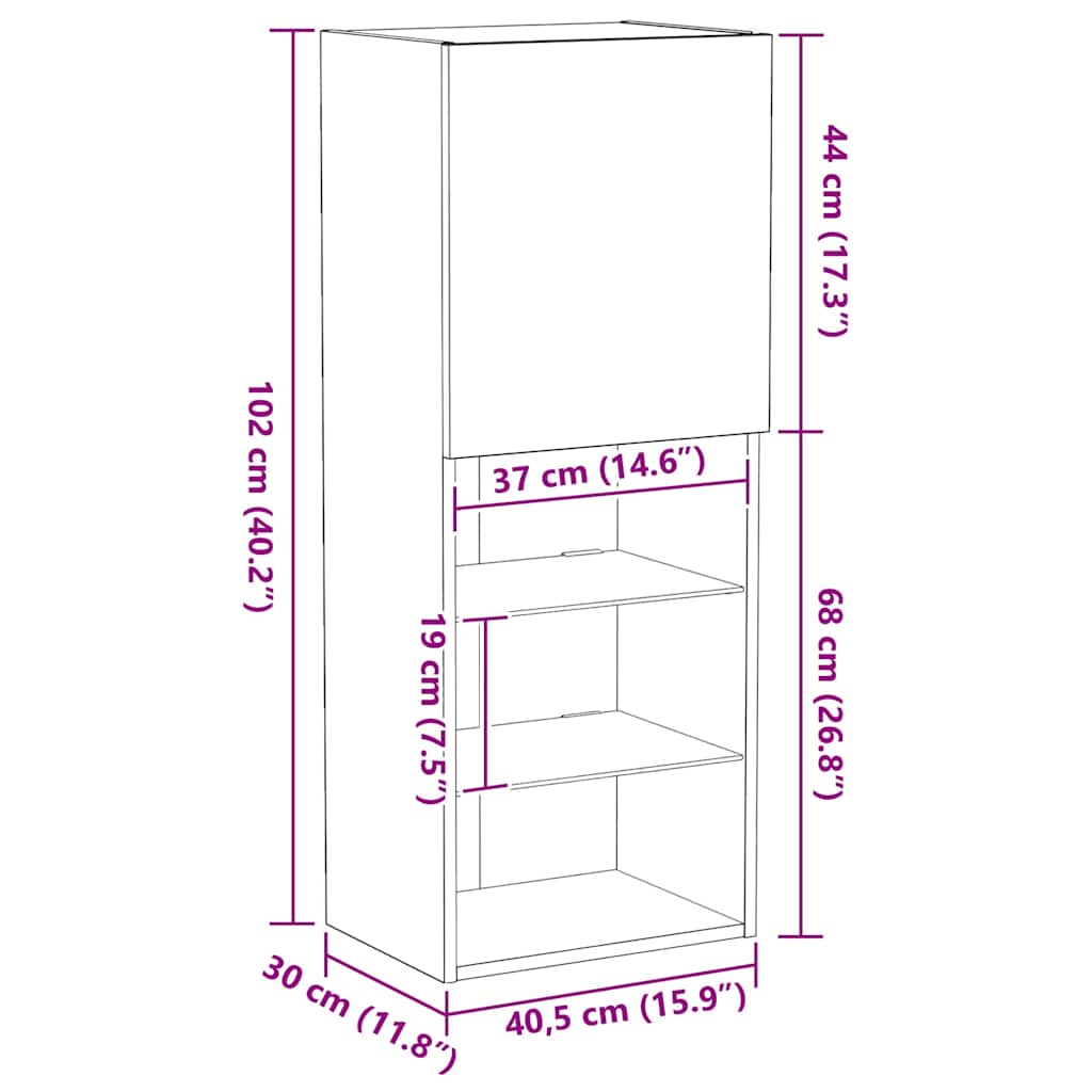 Set TV komoda Crni hrast 40,5 x 30 x 102 cm Konstruirano drvo