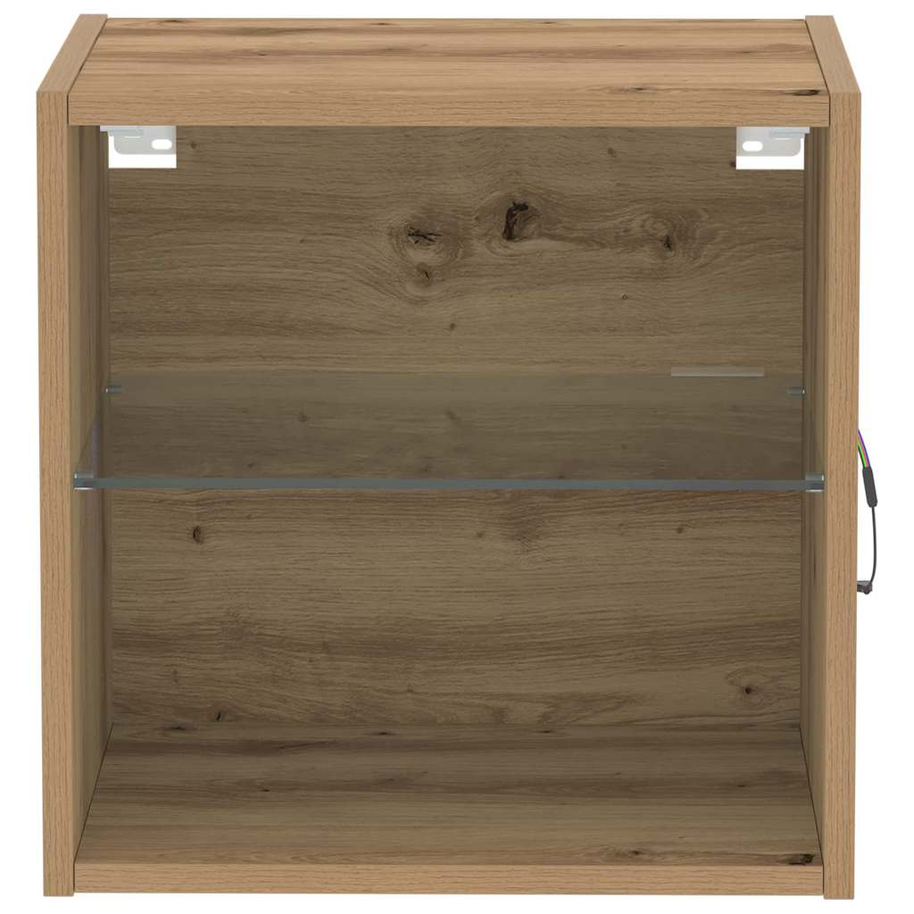 Floating Shelf with LED Light s policom Smeđa 40 x 28,5 x 40 cm