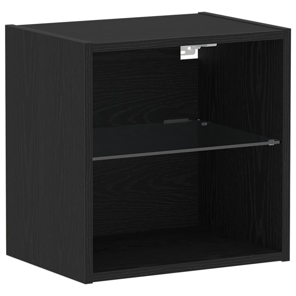 Floating Shelf with LED Light s policom Crna 40 x 28,5 x 40 cm