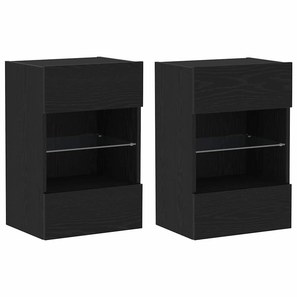 Set TV komoda 2 pcs Crna 40 x 30 x 60,5 cm Konstruirano drvo