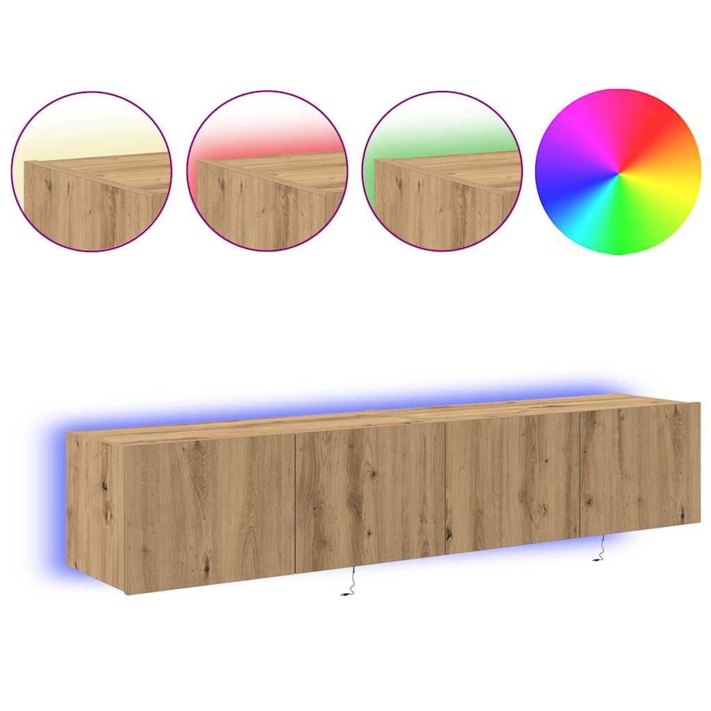 TV zidni ormar Zidne 2 pcs Umjetnički hrast 80 x 35 x 31 cm