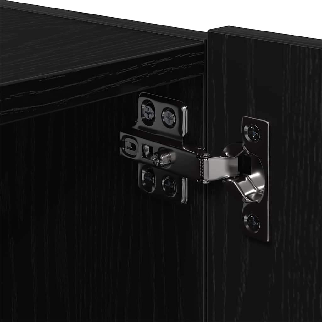 TV zidni ormar Zidne 2 pcs Crni hrast 100 x 35 x 31 cm