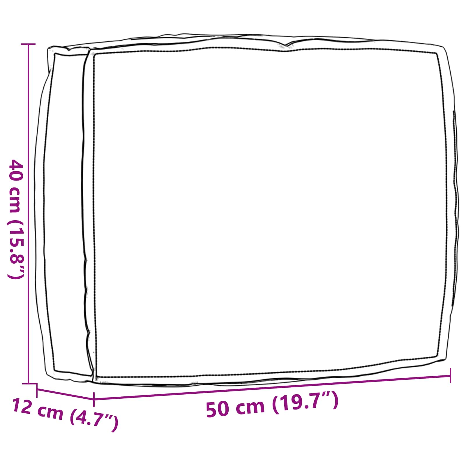 Jastuk Siva 50 x 40 x 12 cm Oxford tkanina