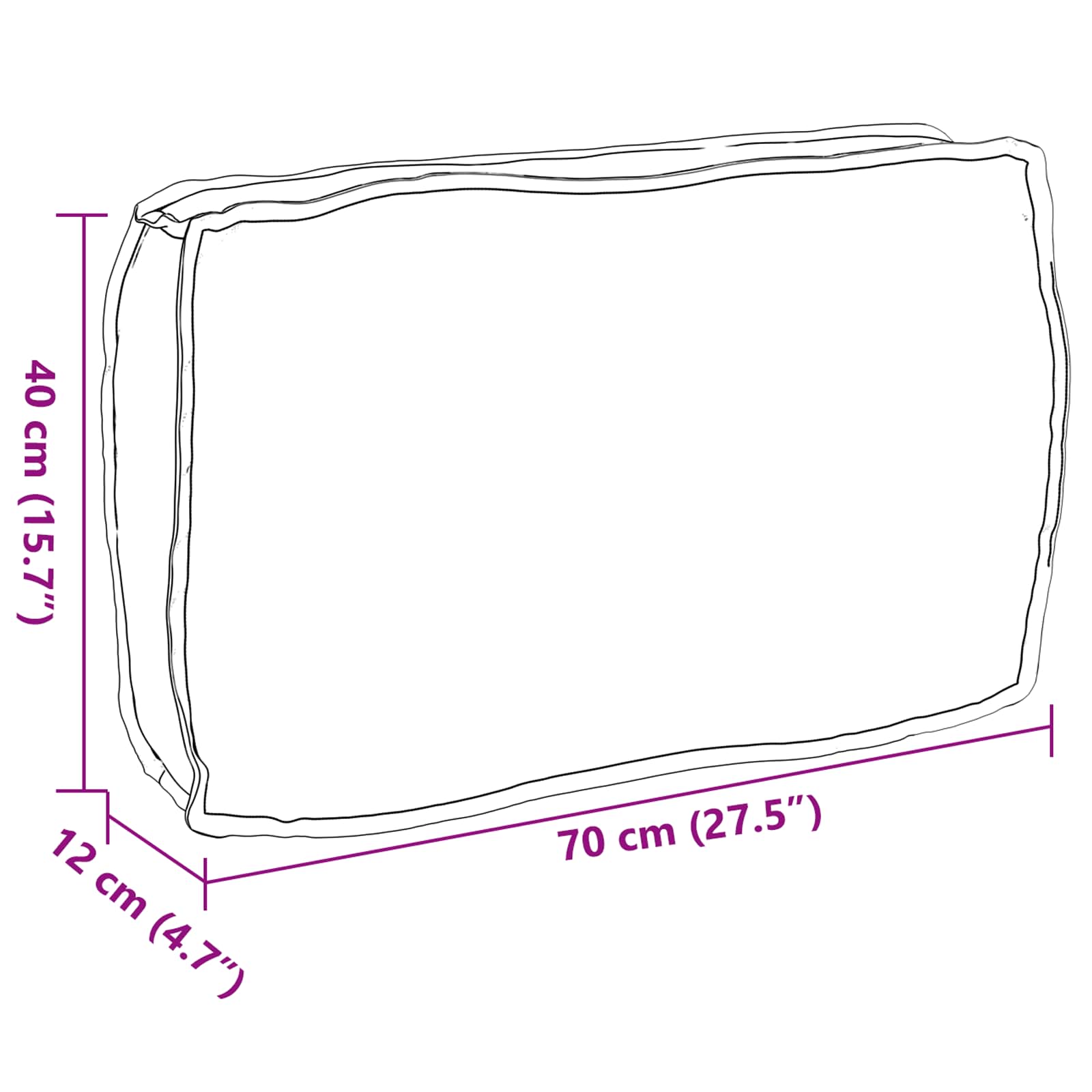 Jastuk List Uzorak lista 70 x 40 x 12 cm Oxford tkanina