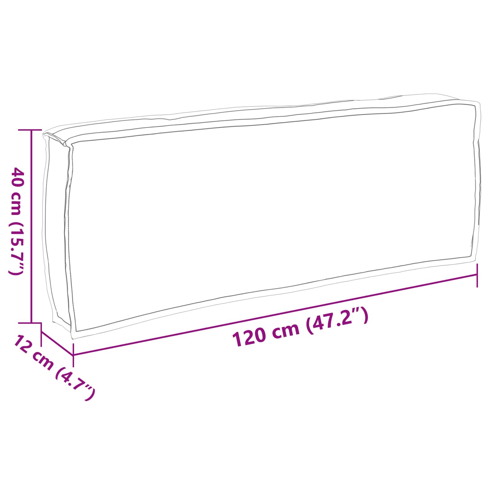 Jastuk Krema 120 x 40 x 12 cm Oxford tkanina