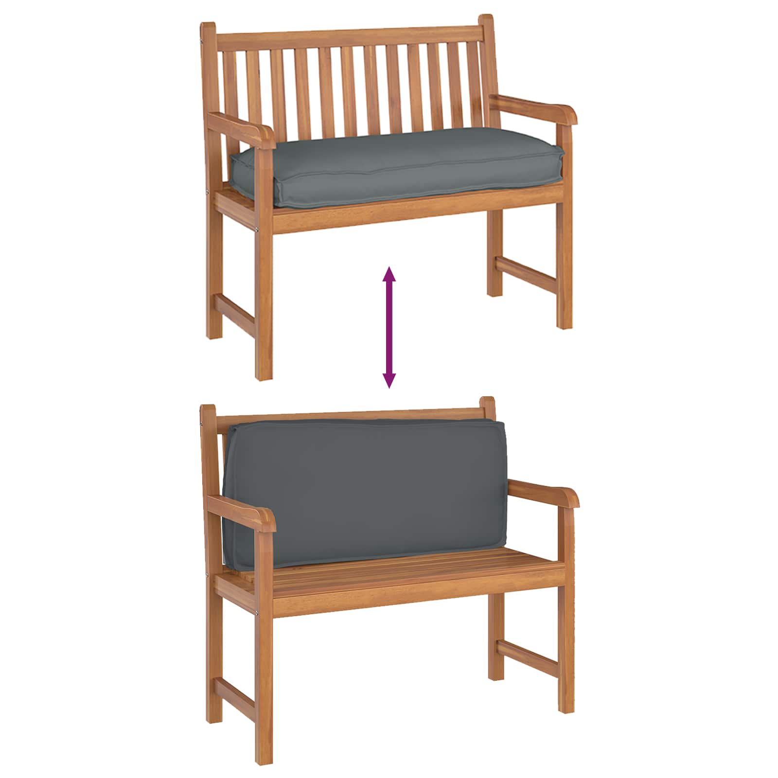 Jastuk Antracit 120 x 50 x 12 cm Oxford tkanina