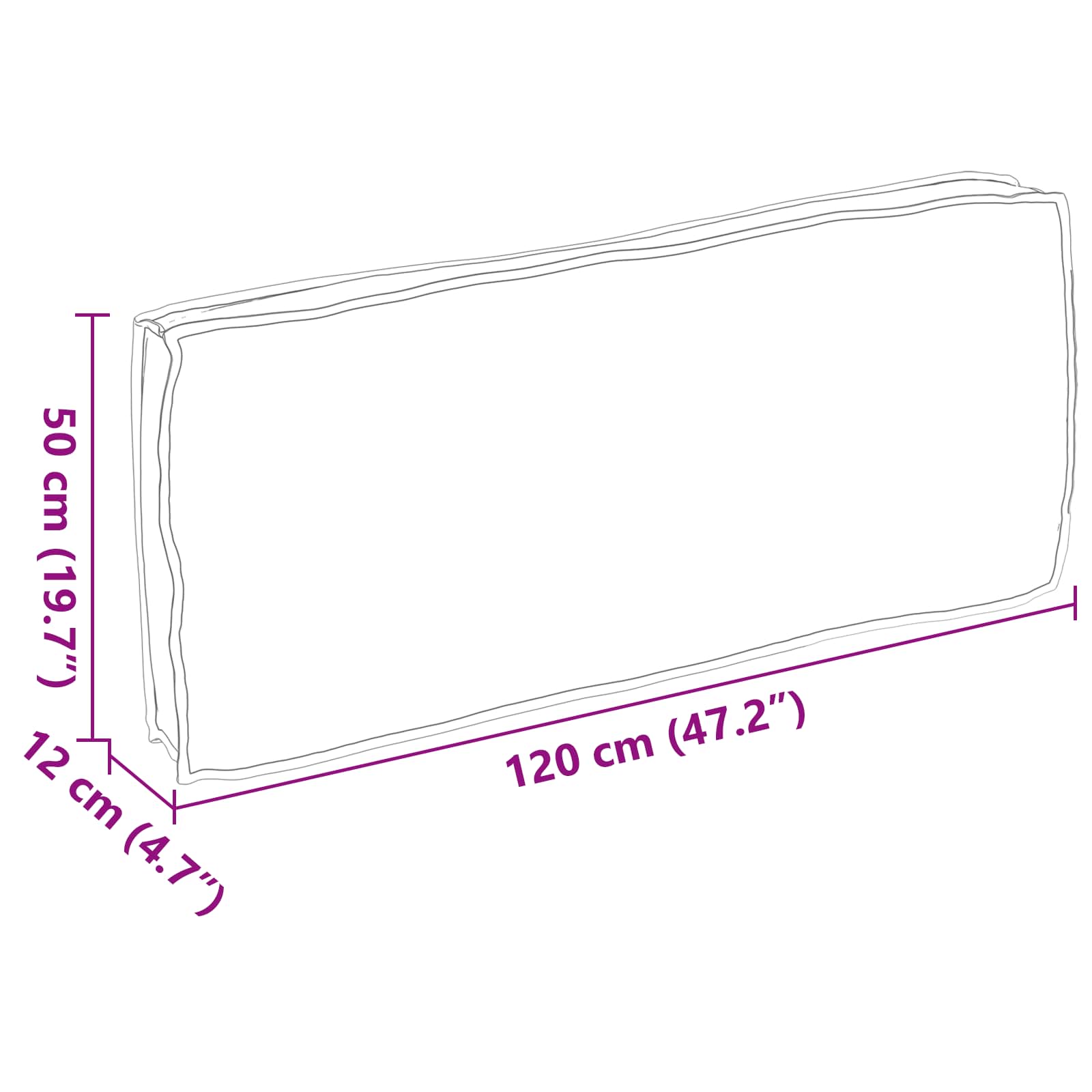 Jastuk Antracit 120 x 50 x 12 cm Oxford tkanina