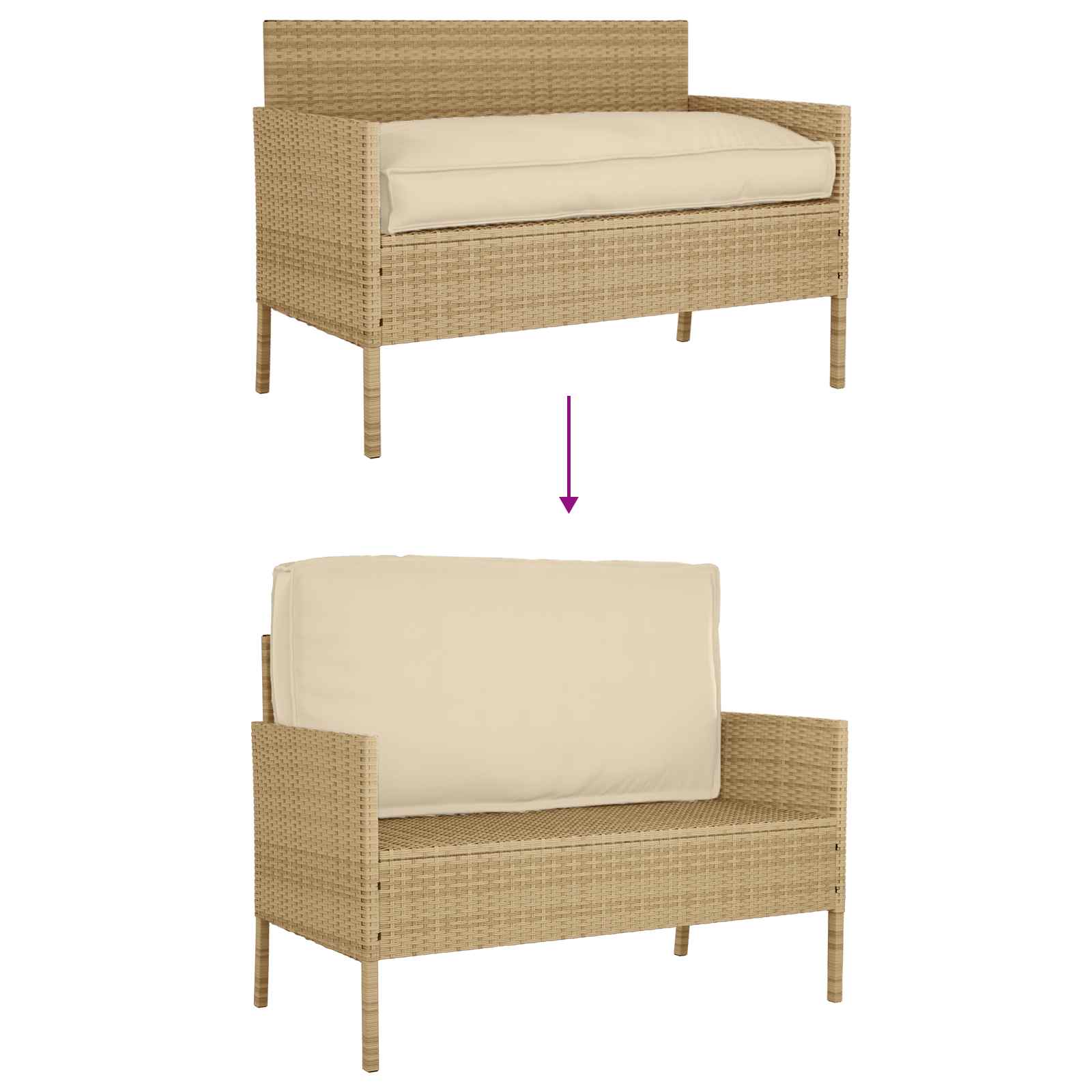Jastuk Bež 120 x 60 x 12 cm Oxford tkanina