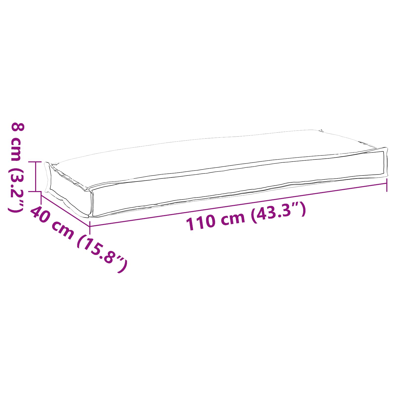 Jastuk Siva 110 x 40 x 8 cm Oxford tkanina