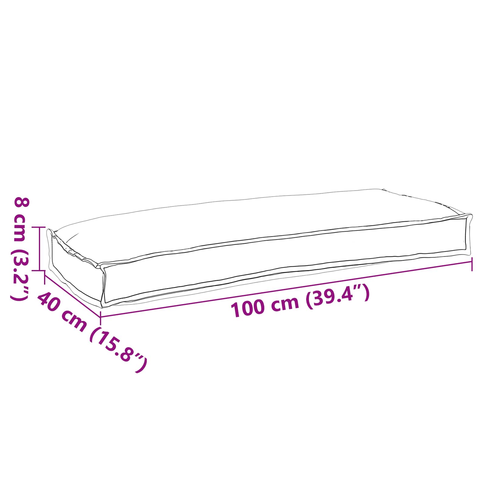 Set jastučića za palete 2 pcs Antracit 100 x 40 x 8 cm