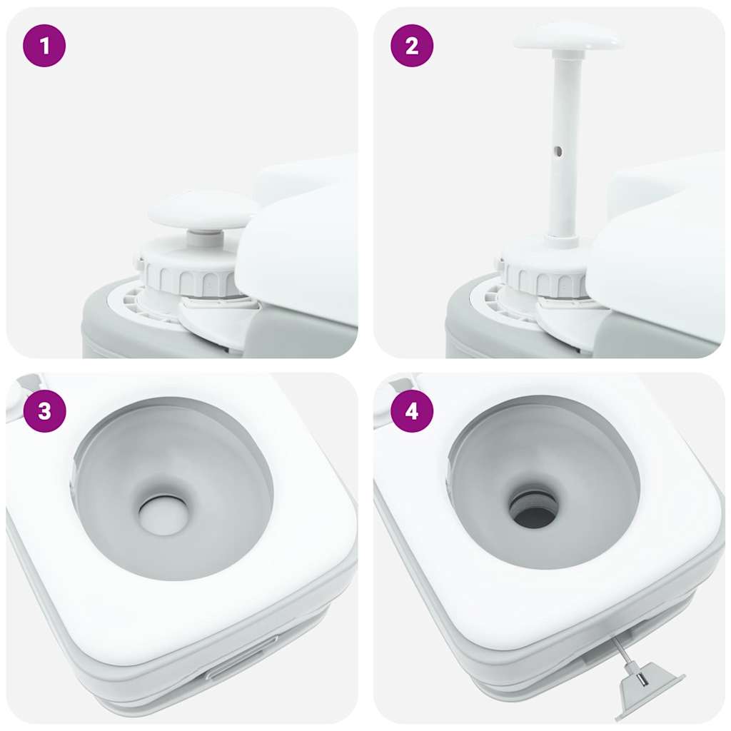 Kamperski WC Siva i bijela 41,5 x 36,5 x 30 cm Polietilen
