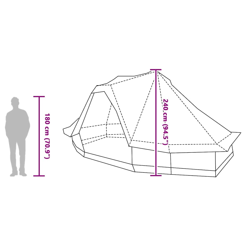 Tipi šator s krovom s pohranom Plava 466 x 310 x 240 cm taft