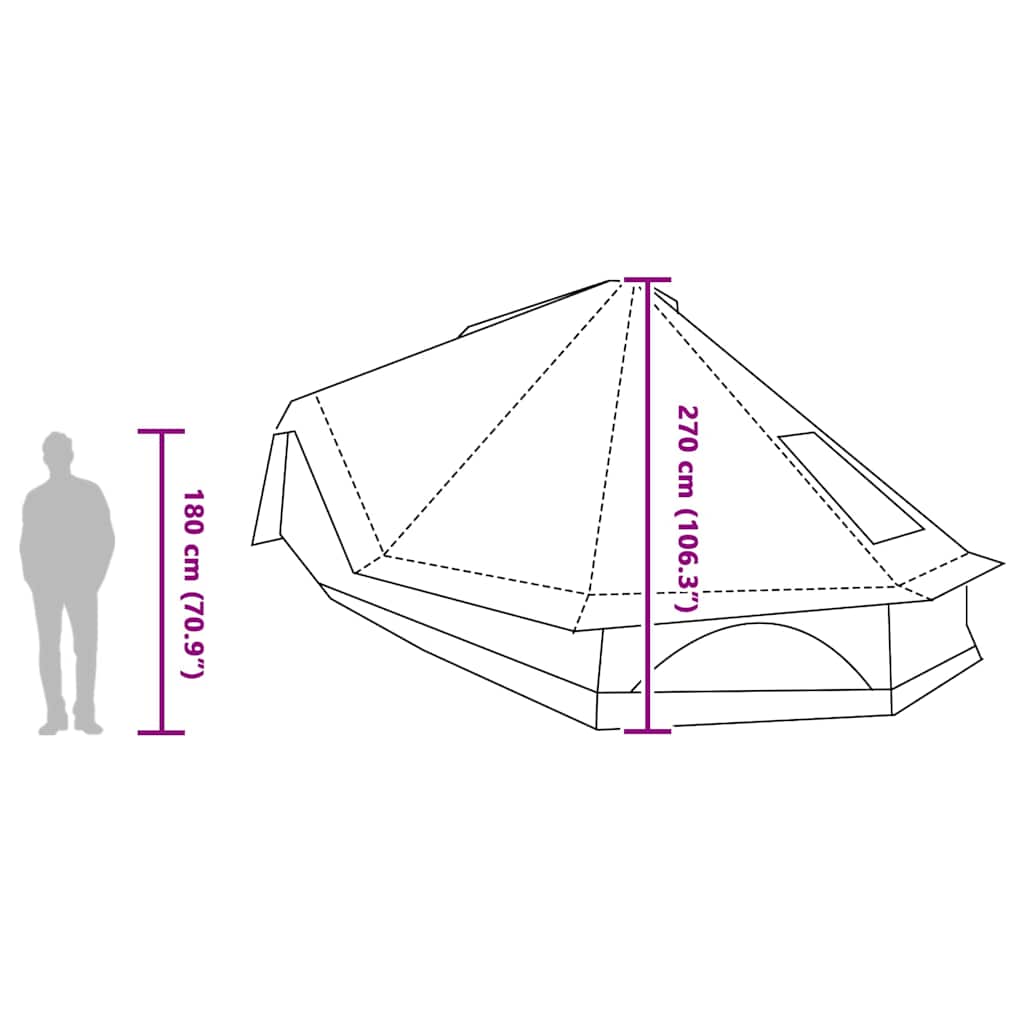 Tipi šator s krovom s pohranom Plava 680 x 430 x 270 cm taft