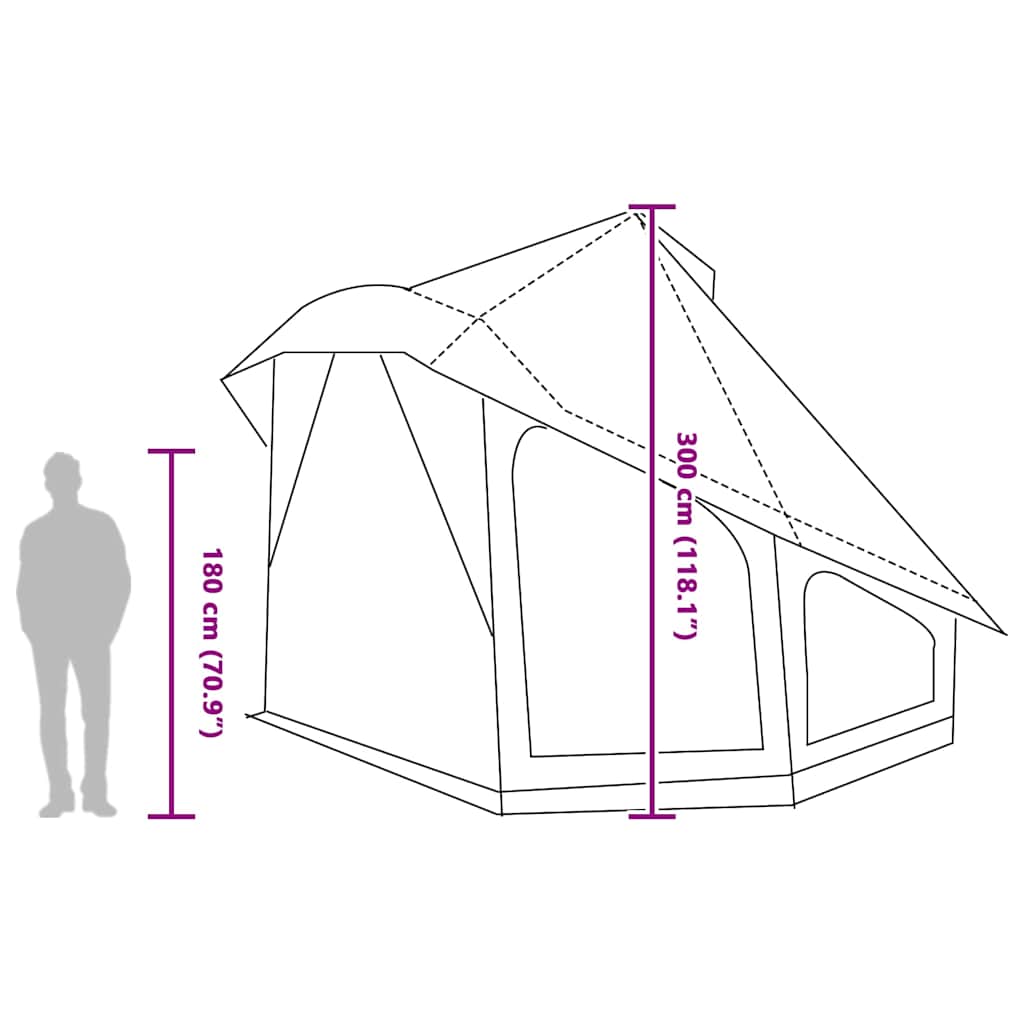 Tipi šator s krovom s pohranom Plava 508 x 470 x 300 cm taft
